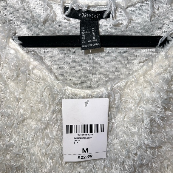 Forever 21 Cream Shaggy Sweater- Size Medium - Picture 3 of 5